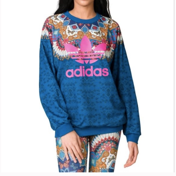 adidas blue butterfly sweatshirt